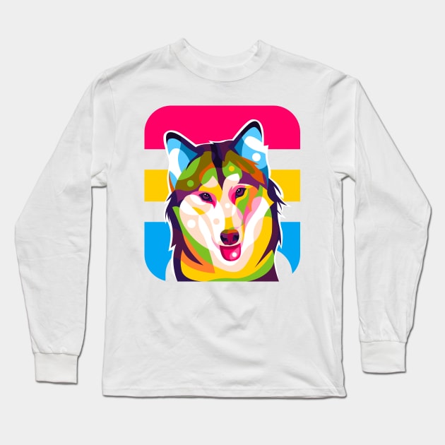 Siberian Husky Long Sleeve T-Shirt by wpaprint